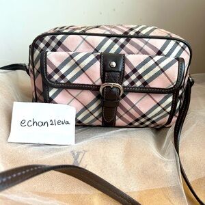 【☆Made in JAPAN☆】Auth Burberry Blue Label Nova Check Crossbody Bag Pink